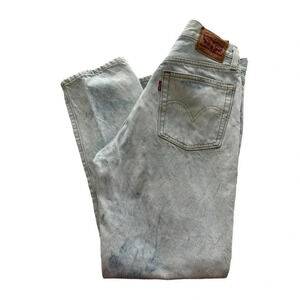Levi's‎ 501 White Blue Acid Wash Straight Leg Denim Jeans